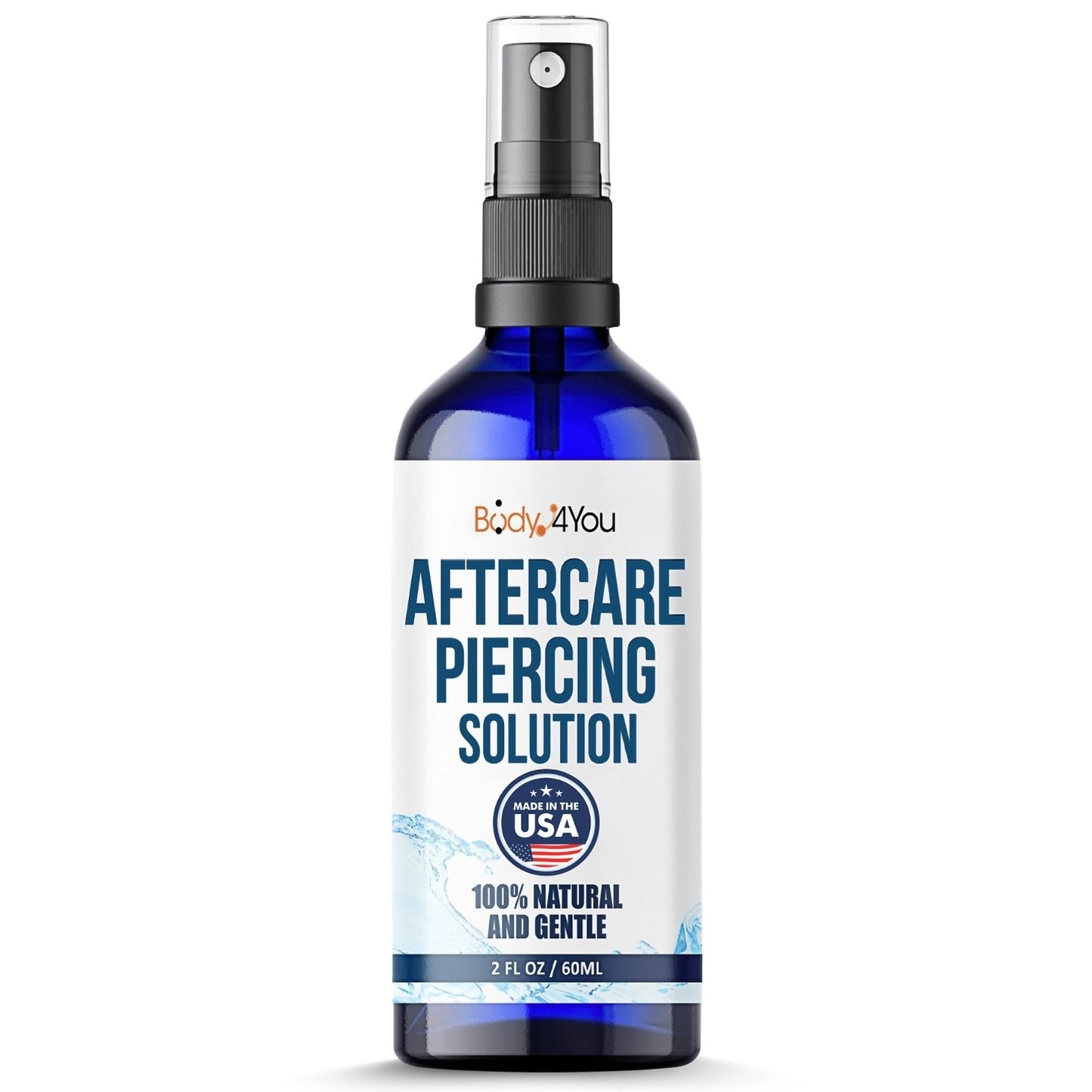 BodyJ4You Piercing Aftercare Spray - Saline Solution for Piercings Wound Wash Sterile Saline - Keloid Bump Removal Ear Nose Septum Belly Button Cartilage - Sea Salt Earring Cleaner Fine Mist 2 Fl Oz
