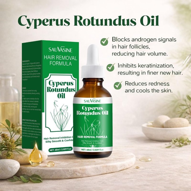 DreamCatching Cyperus Rotundus Oil, Natural for Reducing Body Hair Growth, Cyperus Rotundus Oil for Hair Removal, Reduces Unwanted Hair Growth, Reducing Body Hair Growth, Shrink Pores 2.02 Fl Oz