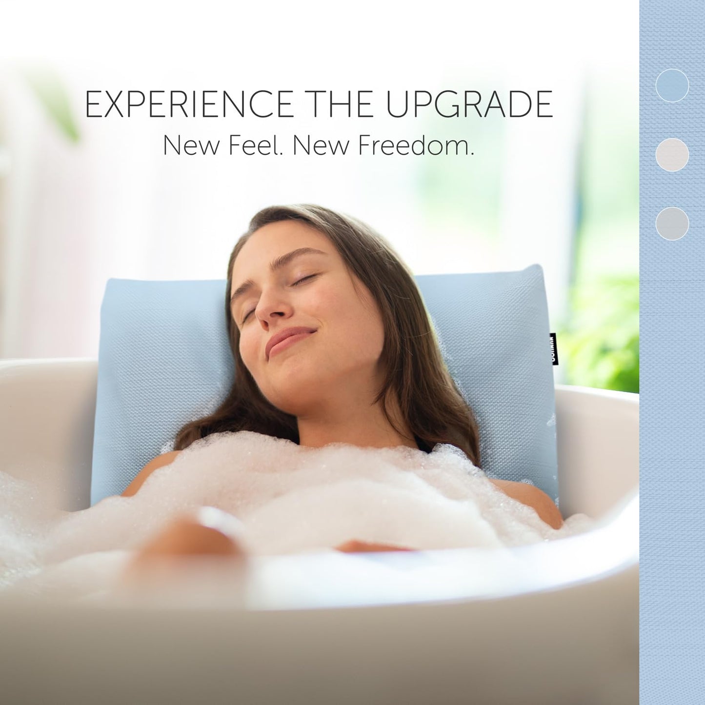 Nunuoo Bath Pillows for Tub Neck and Back Support,Bathtub Cushion backrest headrest Neck Pillow,tub Pillow for Bathtub,3D Mesh Core,Breathable,Quick-Drying,Ergonomic Comfort,Gray