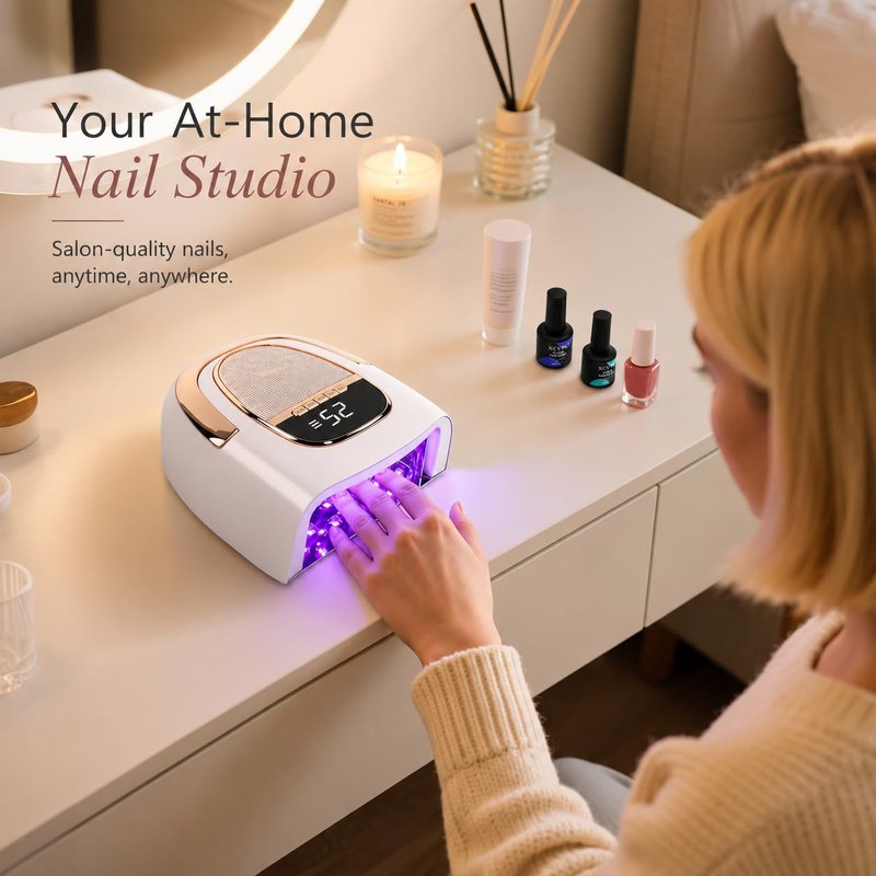 Cordless UV Nail Lamp for Gel Nails, 96W Rechargeable Nail Dryer with Long-Lasting 15600mAh Battery, Fast Curing, Smart Sensor & Sturdy Metal Base for Salon, Home & Travel