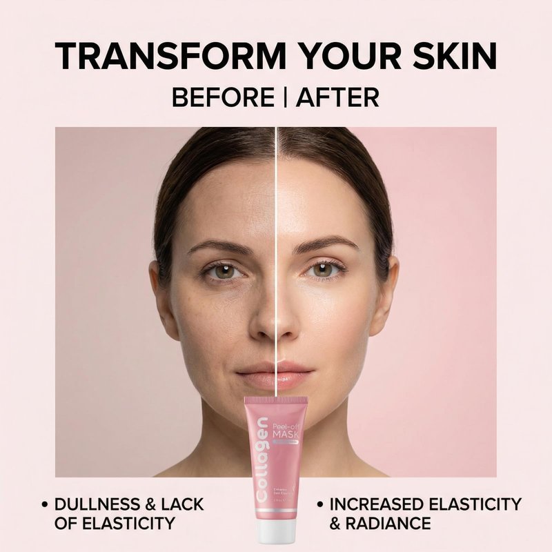 Redcool Collagen Overnight Wrapping Face Mask – Hydrating & Firming Peel-Off Mask for Elasticity and Radiance – 2.12 fl.oz, Suitable for All Skin Types