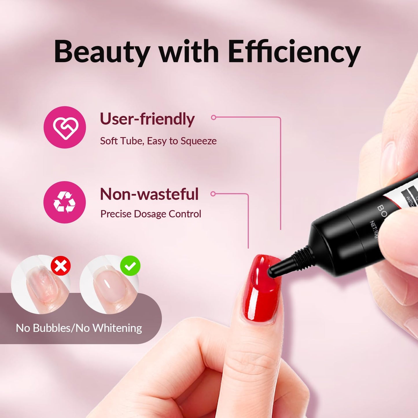 Skiennix Quick Dry Nail Glue - Super Strong, Long Lasting Formula | 10g with 10ml Remover