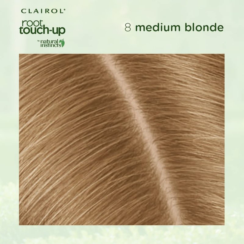 Clairol Root Touch-Up Permanent Hair Dye - 8 Medium Blonde | 100% Gray Coverage, Vegan & Ammonia-Free