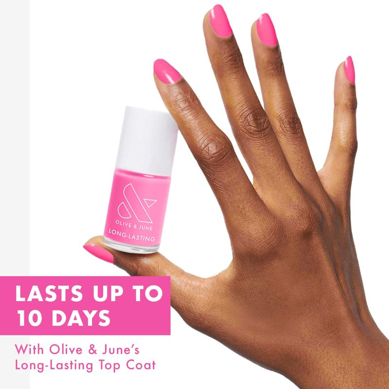 Olive & June Long Lasting Nail Polish - Grateful & Kind Pure Pink | Gel-Like Finish | 15-Free Vegan & Cruelty-Free