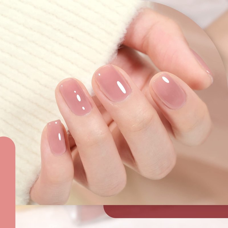 Rose Garden Jelly Gel Nail Polish Set - 6 Transparent Nude & Red Shades | DIY Manicure Kit for Salon Quality Nails