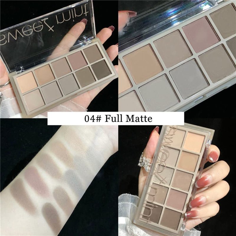 Go Ho 10-Color Matte Eyeshadow Palette | Highly Pigmented Blendable Shades for Mature Skin - Waterproof Neutral Tones