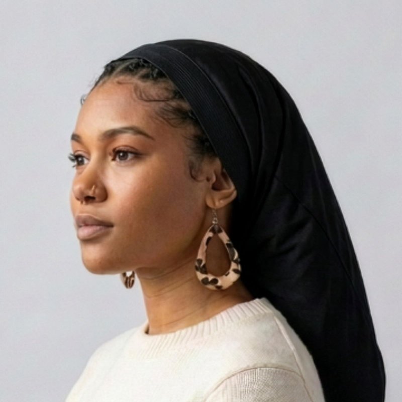 KLY Groups Spandex Dreadlock Caps for Locs, Braids & Natural Hair, Super Long 2 Pack – 4-Way Stretch Sleep & Workout Cover, Protects from Breakage & Lint, Unisex Black 9" x 20"