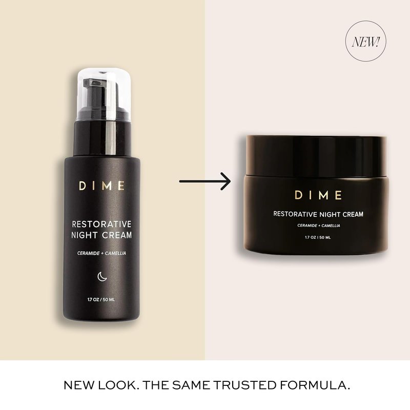 DIME Beauty Restorative Night Cream - Anti-Aging Face Moisturizer with Ceramides, Peptides, Sea Buckthorn and Squalane, Hydrating for Fine Lines and Wrinkles, Vegan, Cruelty-Free, 1.7 oz / 50 ml