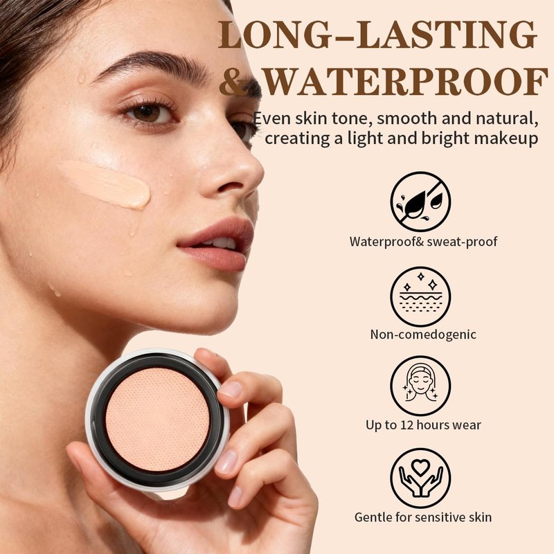 QIC Pot Concealer - Full Coverage Waterproof Makeup for Dark Circles & Blemishes | Light Skin Tone, 0.21 Oz