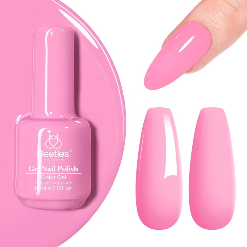 Beetles Pink Gel Nail Polish - 15ml Soak Off for Salon-Quality Manicure | Perfect Gift for Women