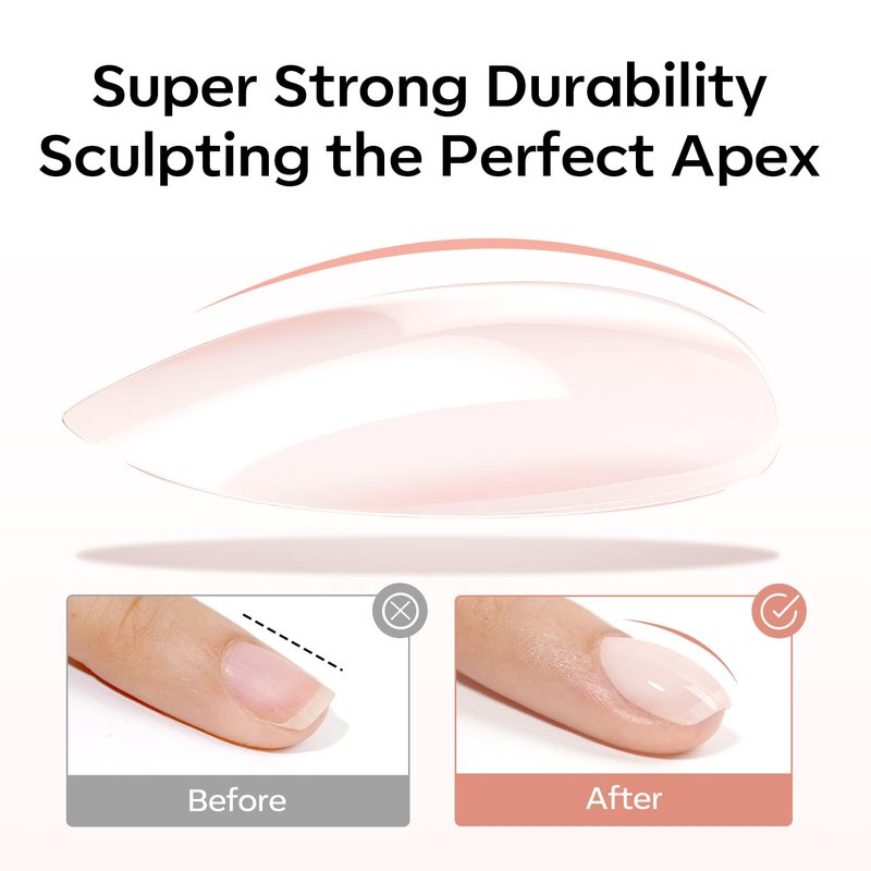 modelones Builder Rubber Gel Base Coat for Nails, Nude Pink Rubber Base Gel Nail Polish for Strengthen Apex Building Extension Protect Weak Nails Long Last U V Manicure Gift for Women