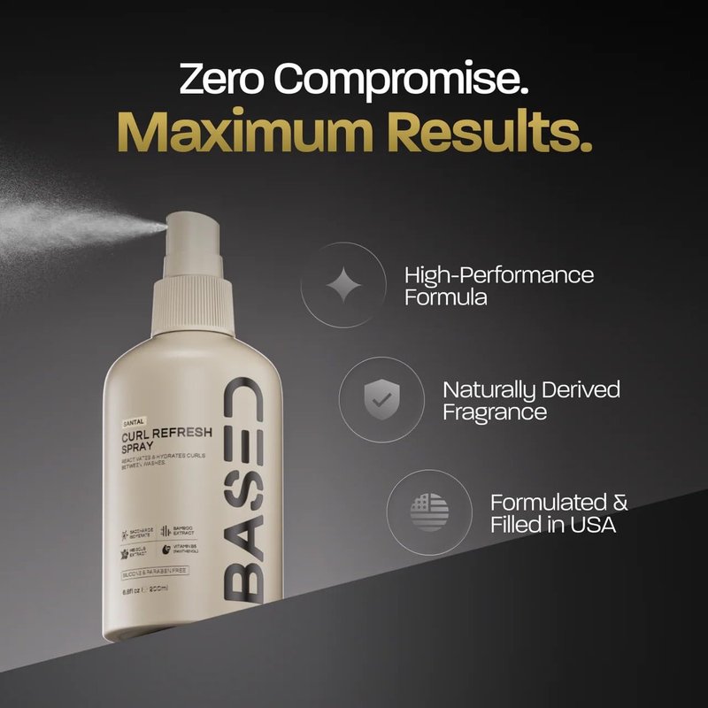 Curl Refresh Spray - Lightweight Hydrating Formula with Bamboo & Hibiscus Extract | Non-Toxic & Paraben Free (6.8 fl oz)