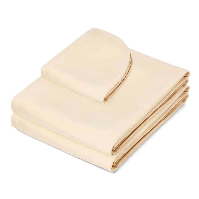 Saloniture 3-Piece Microfiber Massage Table Sheet Set - Premium Facial Bed Cover - Includes Flat and Fitted Sheets with Face Cradle Cover - Natural