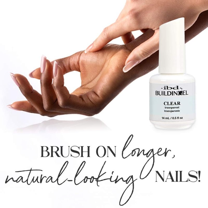 IBD Building Gel Clear - Hard Builder Gel for Nail Extensions & Strengthening | 0.5 oz Soak-Off UV/LED
