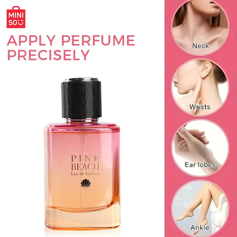 MINISO Pink Beach Eau de Parfum – Mandarin, Lavender, Jasmine & Vanilla Notes – Sweet, Smooth & Long-Lasting Women’s Perfume, 1.69 fl oz / 50 ml