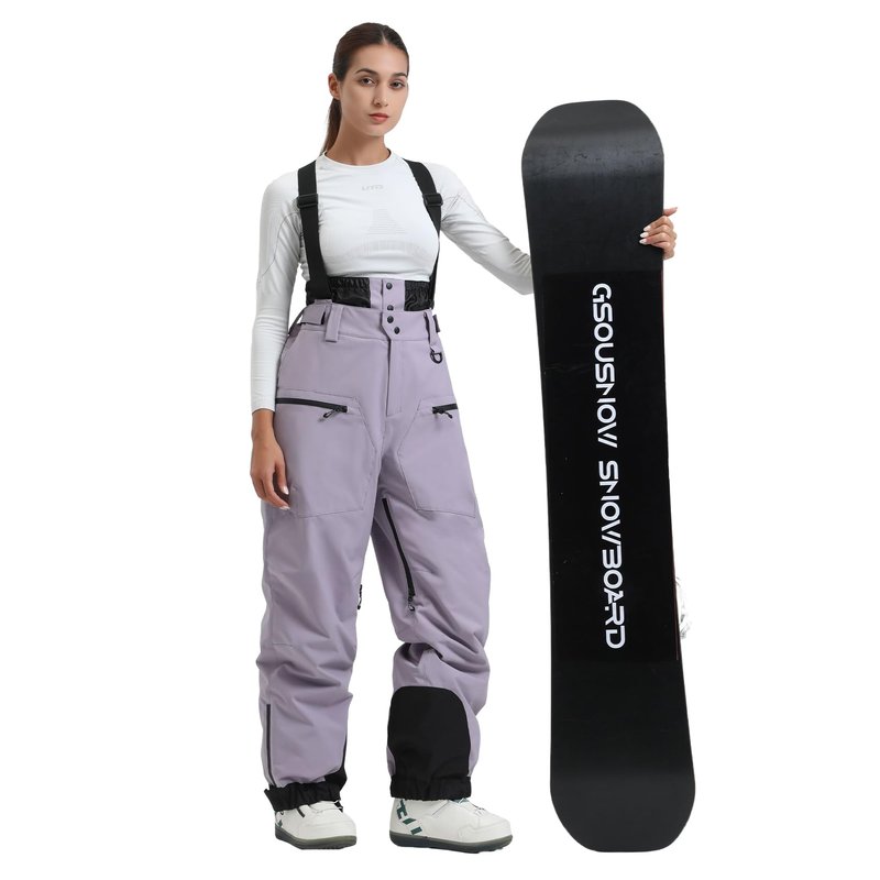 GSOU SNOW Womens Baggy Snowboard Pants Ski Bibs Snow Loose Overalls Waterproof Windproof Insulated Warm
