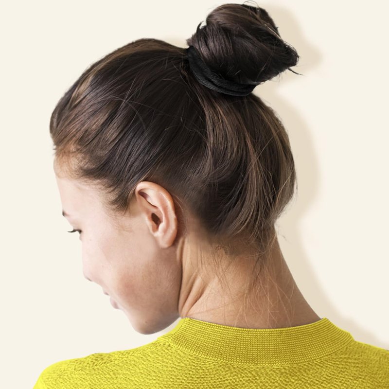 IKOCO 150PCS Black Hair Ties - No Damage Cotton Seamless Ponytail Holders for Thick Hair