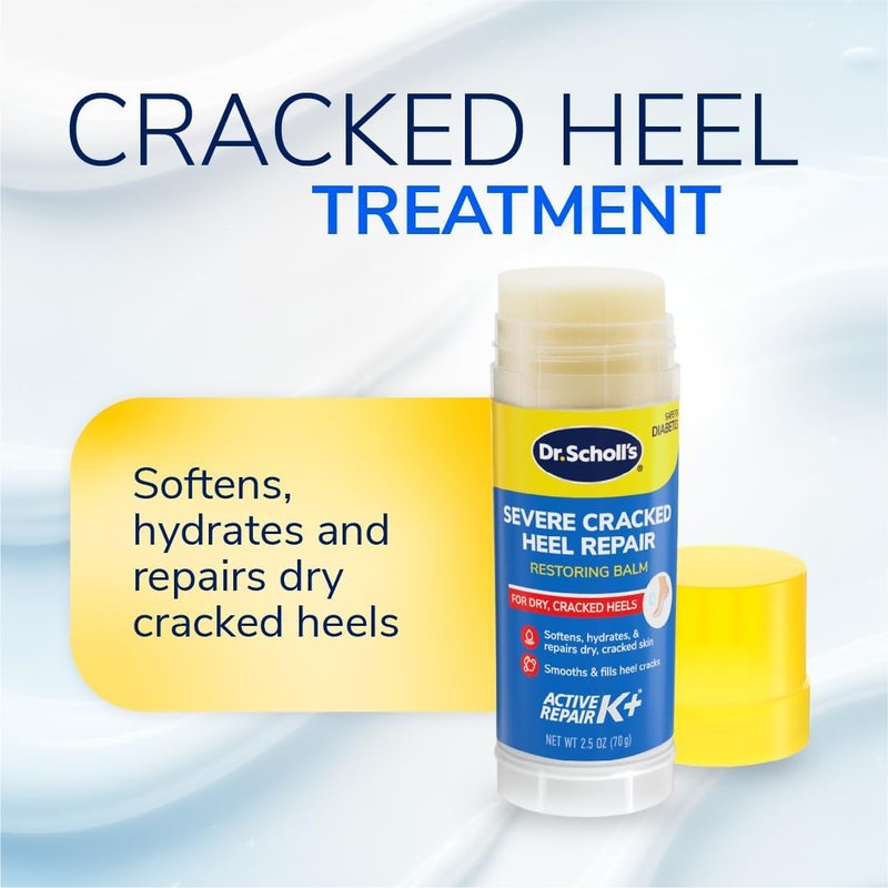 Dr. Scholl's Cracked Heel Repair Balm - 25% Urea for Dry, Cracked Feet | 2.5oz | 3-Pack