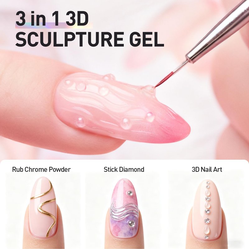 Crystal Clear Sculpture Glue Gel by [Brand Name] - Strong Adhesive for Diamonds & Nail Charms | 5g Quick LED Cure
