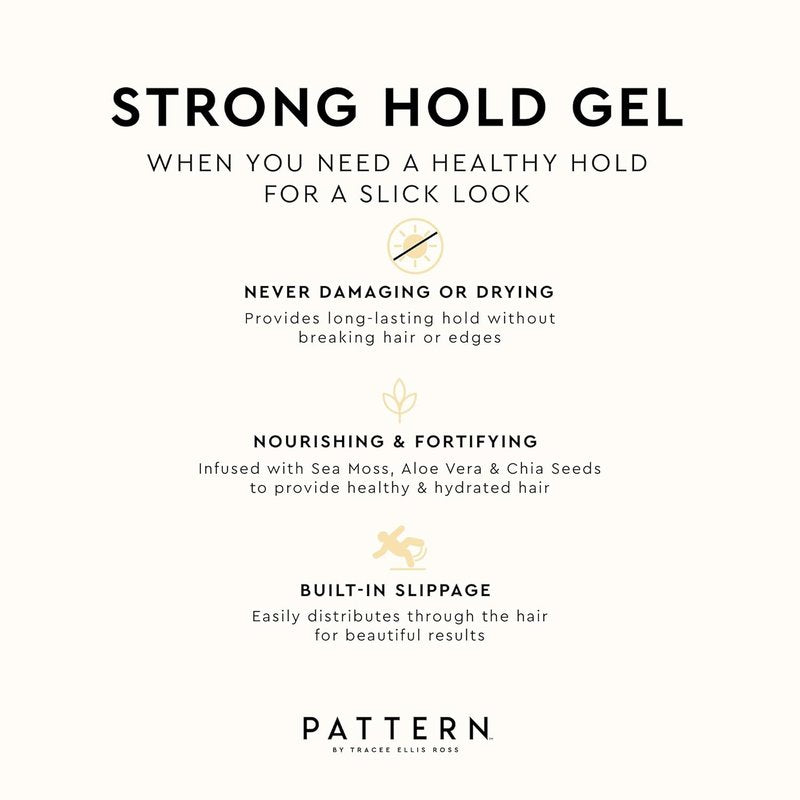 PATTERN Beauty Strong Hold Hair Gel - Firm Hold with Sea Moss for Curly Hair 3A-4C