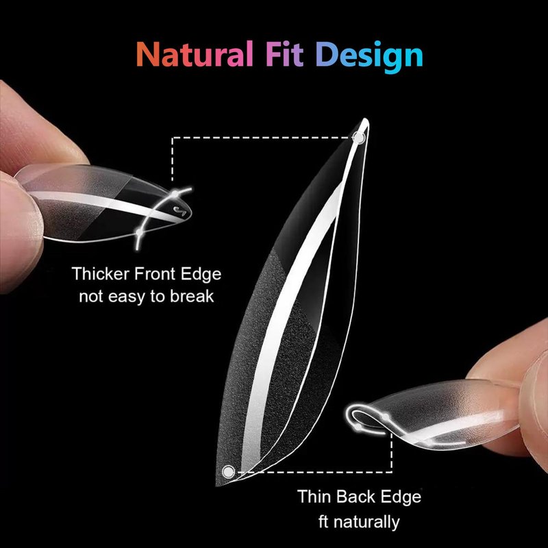 Medium Almond Nail Tips, 300pcs 15 Sizes Half Matte Pre-Shaped Press On Nails, Full Cover Soft Gel Fake Nails for DIY & Salon Nail Extension, Gift for Women