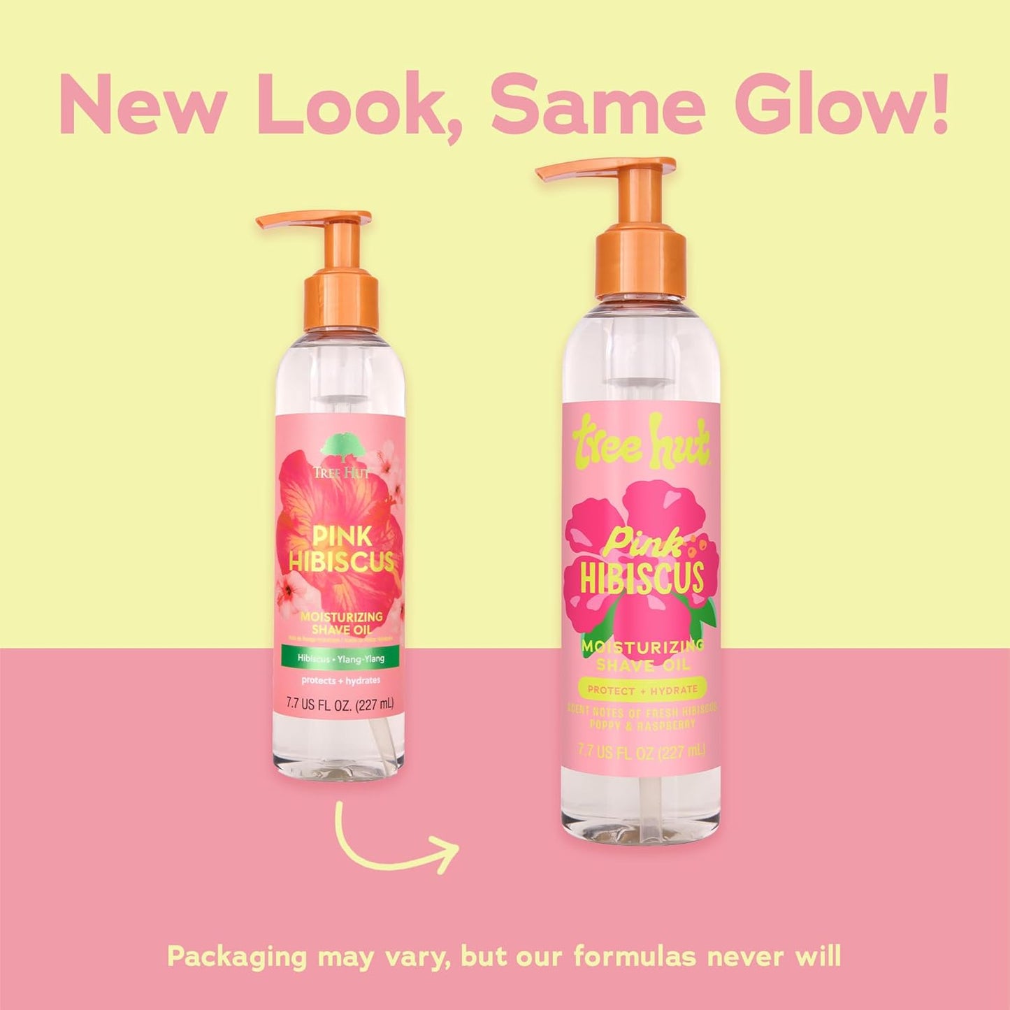 Tree Hut Pink Hibiscus Shave Oil - Gel-to-Oil Formula for Ultra Hydration | 7.7 fl oz (Pack of 2)
