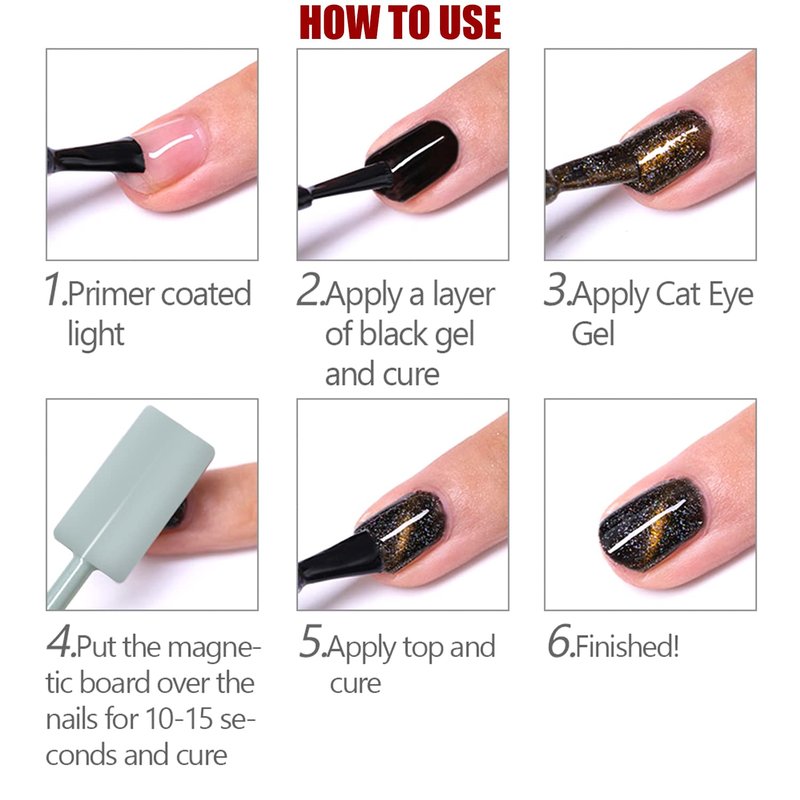 JERCLITY 10 Pcs Cat Eye Magnet for Nails Double-head Flower Design Nail Magnet Pens Magnet Stick Multi-Function Magnet Board 3D Magnetic for Cat Eye Gel Polish DIY Nail Art