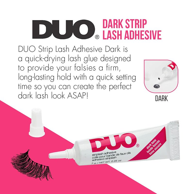 DUO Eyelash Glue - Waterproof Dark Tone Adhesive for Strip Lashes | Long-Lasting, 0.25 oz, 2 Pack