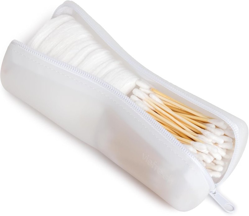 Cotton Round Swab Travel Case - 2-in-1 Portable Hair Accessories Organizer | Hair Tie & Bobby Pin Holder