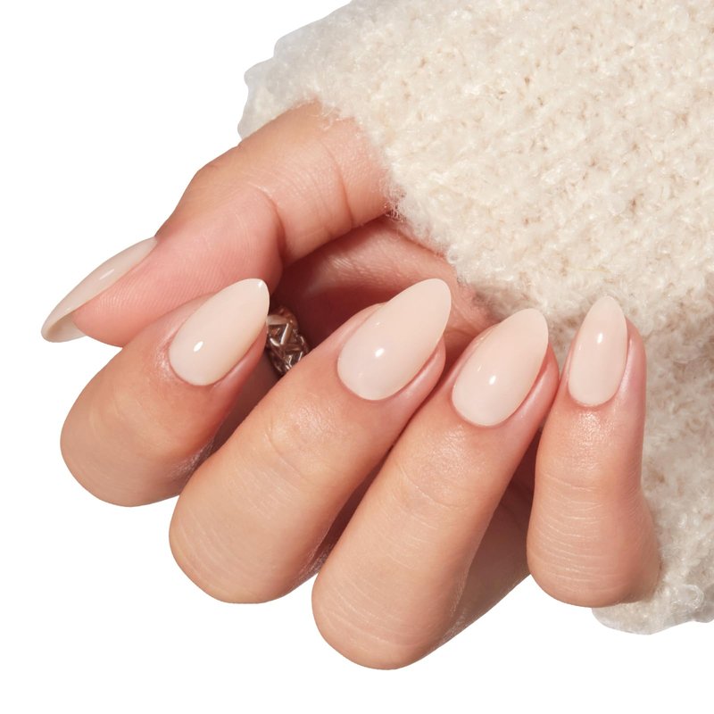 Modelones Pink White Press on Nails Almond, Nude Short Fake Nails, Reusable Nail Kit with Nail Glue Adhesive Tabs Mini Nail File, Nails Press Ons 32Pcs 16 Sizes, Women Girl Gift