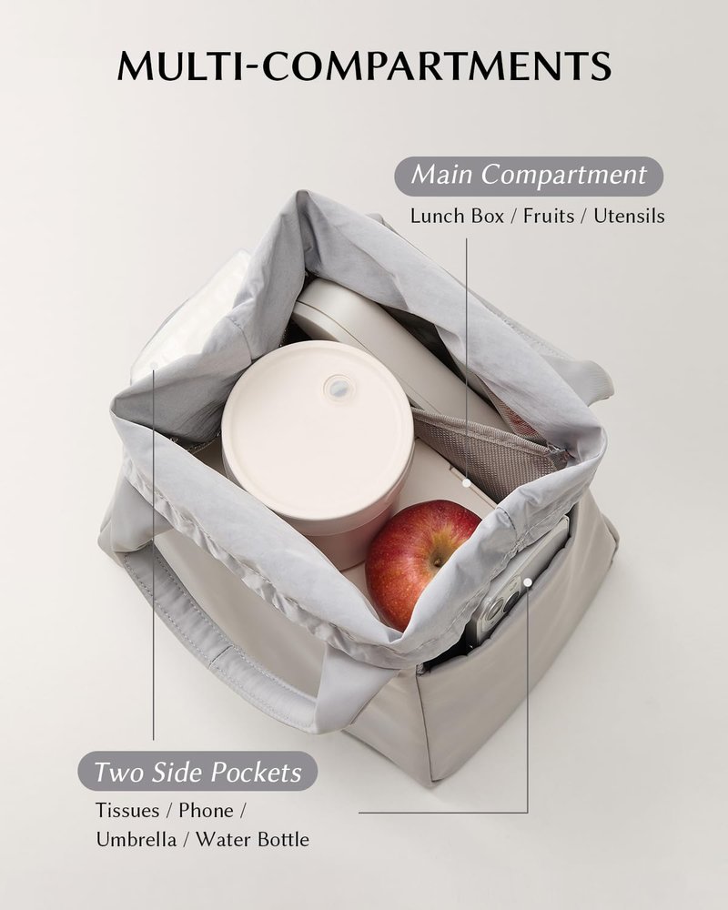 EACHY Lunch Box for Women, Insulated Lunch Bag for Men, Reusable Lunch Tote Cute Cooler Bag Soft Lunchbox for Work, Travel, Camping, Picnic
