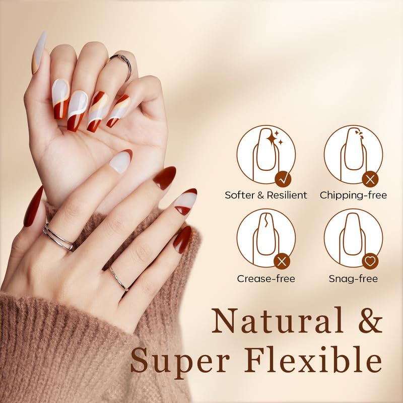 Long Coffin Nail Tips - 510Pcs Pre-shaped Half Matte Full Cover Acrylic Gel | 15 Sizes for DIY Manicure