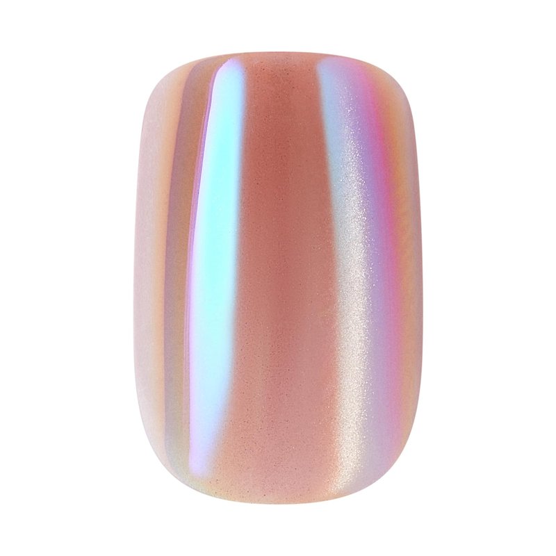 Kiss Glam, Press On Nails, Nail glue included, 'Golden Hour Affairs', Pink, Short Size, Squoval Shape, Includes 32 Nails, 2g Glue, 1 Manicure Stick, 1 Mini File