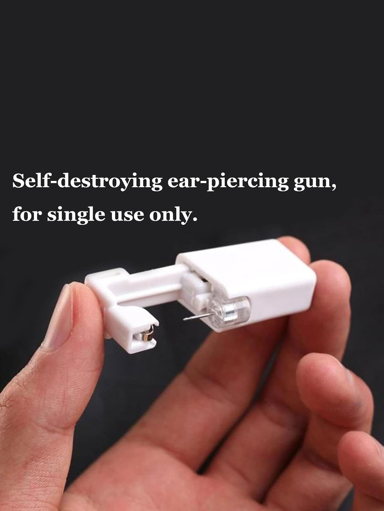 4PCS Disposable Ear Piercing Unit Kit - Sterile, Painless, Easy-to-Use Cartilage Tragus Helix Piercing Gun with Stud DIY Jewelry Making Tool and Machine for Safe At-Home Piercing Experience (4 Gold White Zirconia)