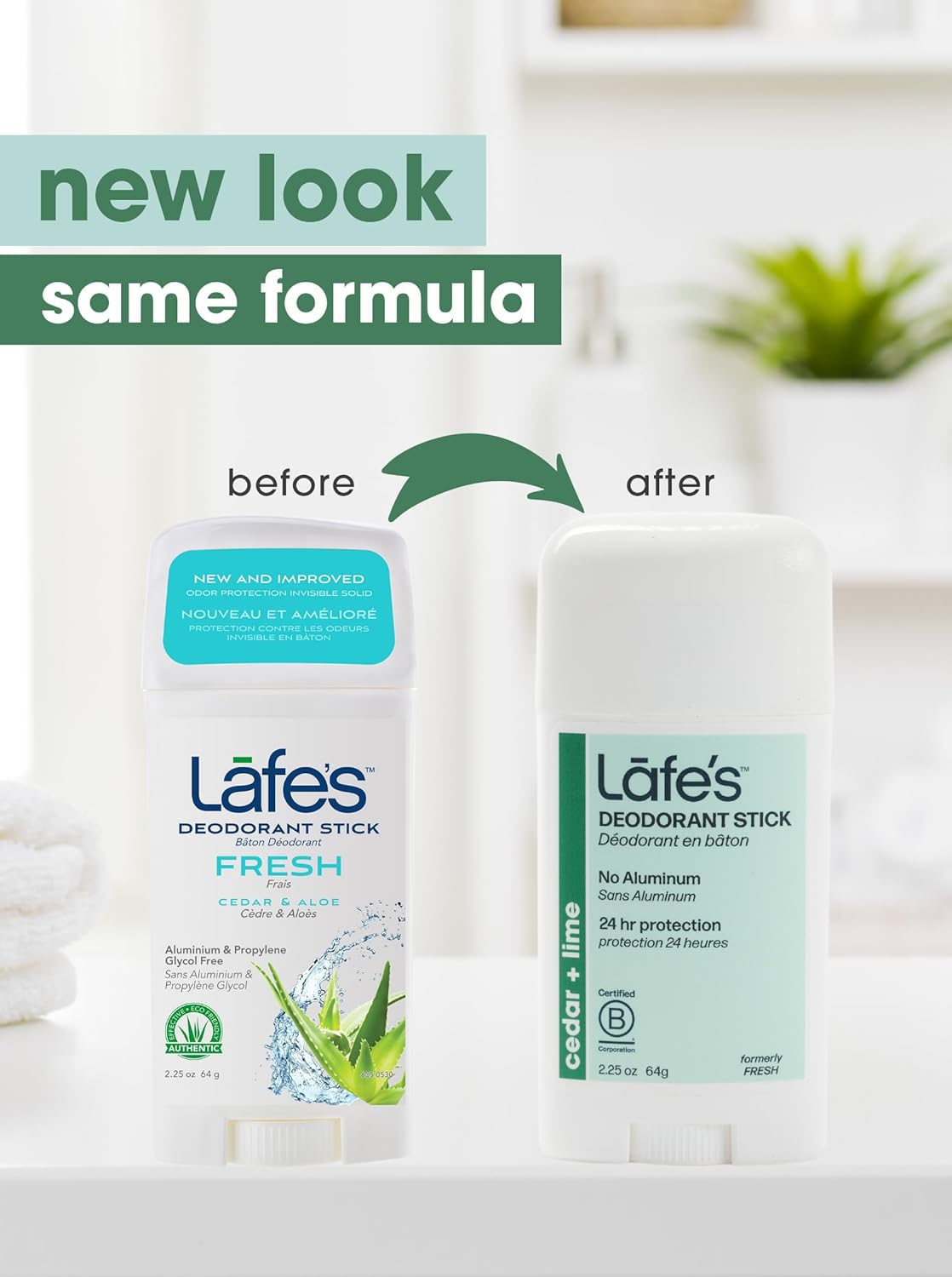 Lafe's Natural Deodorant | 2.25oz Aluminum Free Natural Deodorant Stick for Women & Men | Paraben Free & Baking Soda Free with 24-Hour Protection (Cedar & Lime, 2.25 Ounce)