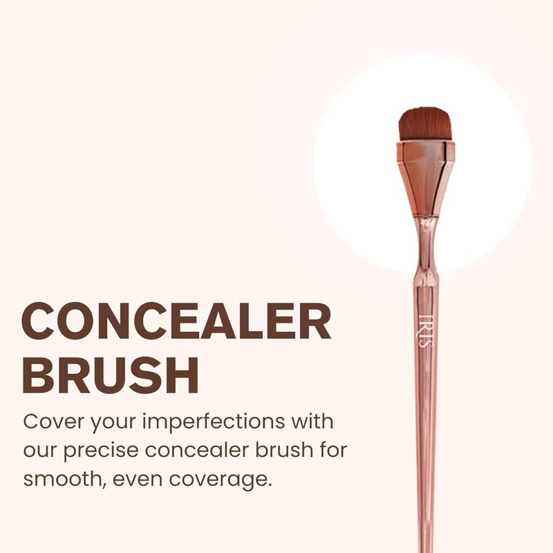 Iris Luminous HD Concealer Brush - Expert Makeup Tool for Precise Coverage | Cruelty-Free & Vegan | Rose Gold
