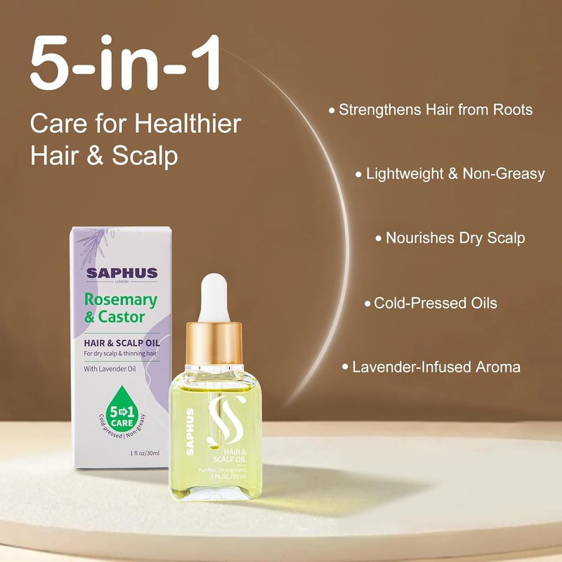 Rosemary & Castor Oil Hair Treatment - Lavender Infused | Nourishing Scalp Care | 1 fl oz | Strengthens & Volumizes Hair
