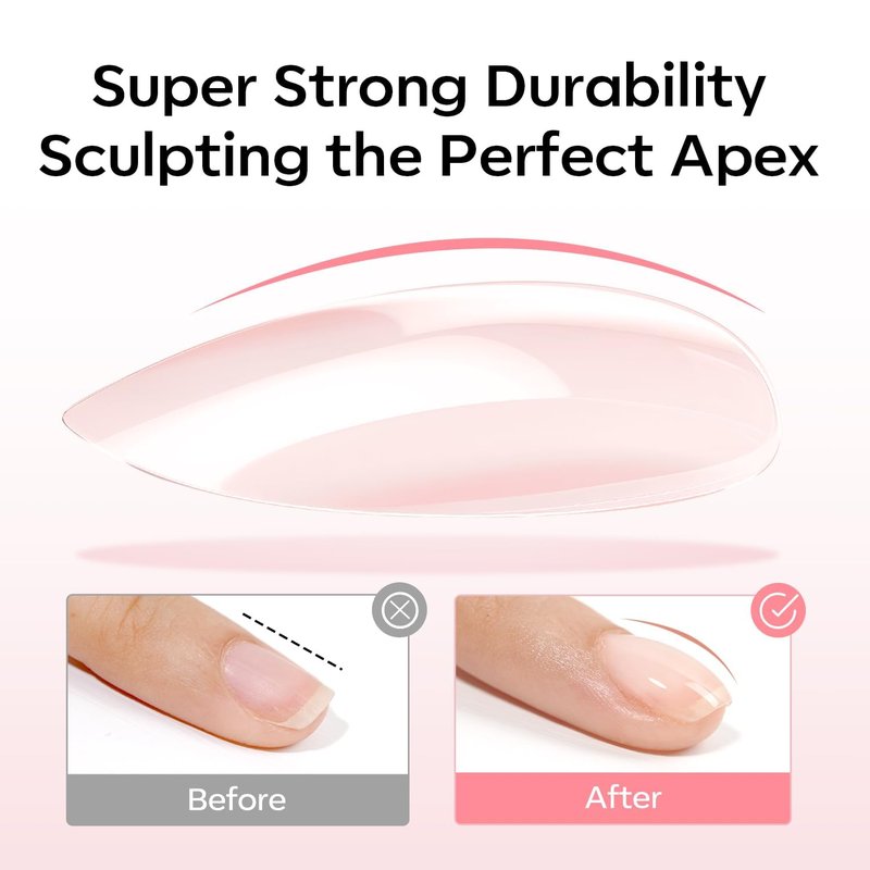 modelones Builder Rubber Gel Base Coat for Nails, Sheer Light Pink Rubber Base Gel Nail Polish for Strengthen Apex Building Extension Protect Weak Nails Long Last U V Manicure Gift for Women