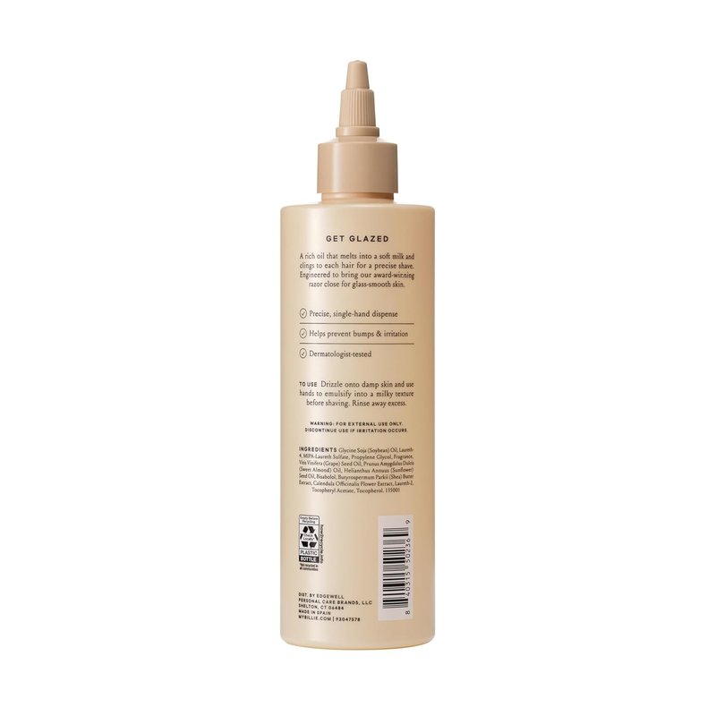 Billie Shave Glaze - Shaving Oil for Smooth Skin - Coco Villa Scent - 8oz Bottle