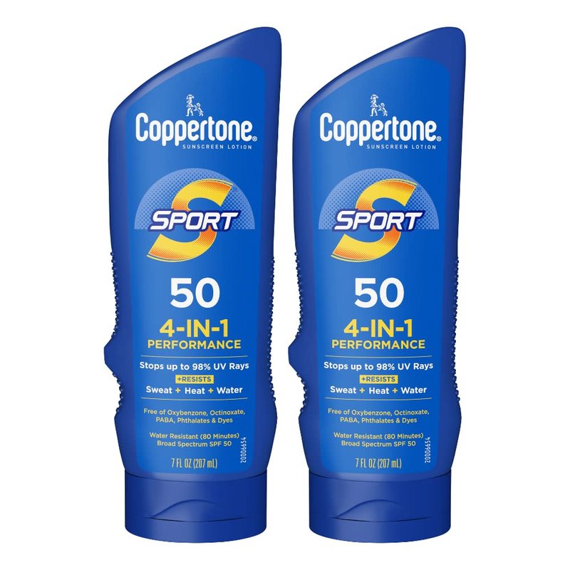 Coppertone Sport Sunscreen Lotion - Broad Spectrum SPF 50 | 7 Fl Oz, Pack of 2