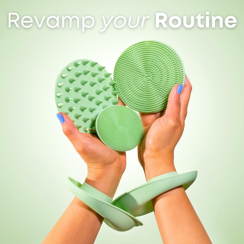 LiquiLinks Body Buffer - Bathing & Washing Silicone Loofah - Spa Accessory - Essential Skincare Tool for Teen Girls Dove Grey