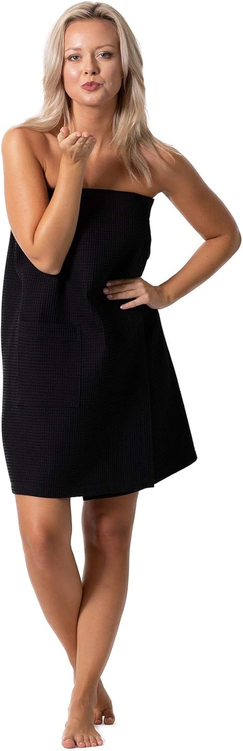 Robe Direct Quick Dry Waffle Spa Bath Wrap - Lightweight, Adjustable Closure, Elastic Top