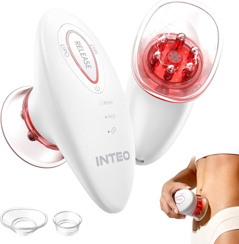 INTEO 3 in 1 Face & Body Sculpting Machine - Rechargeable Contouring Device with Red Light Therapy | Home Spa Essential