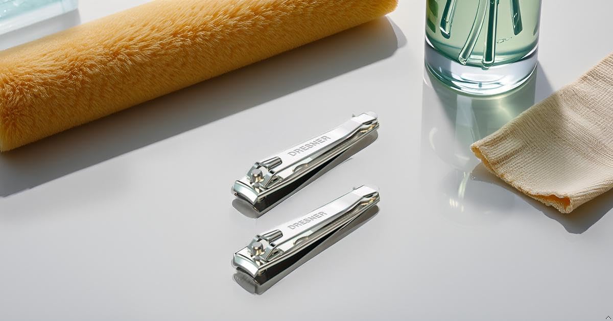 Skiennix Stainless Steel Nail Clippers Set - Professional Fingernail & Toenail Trimmers with Easy Press Lever | 2PCS