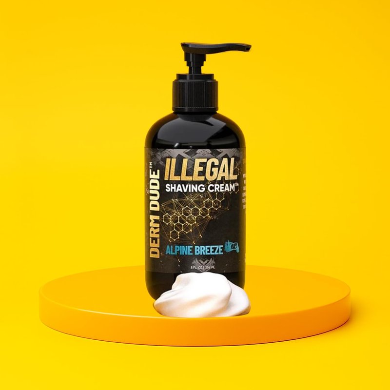 Derm Dude Shaving Cream for Sensitive Skin - Ultra-Slick Formula to Prevent Razor Burn & Cuts | Alpine Breeze Scent, 8oz