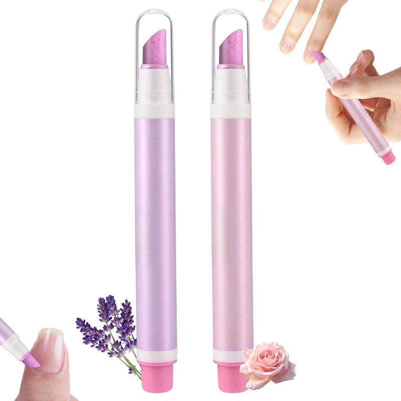Ceramic Cuticle Remover Nail Oil Pen - 2-In-1 Hangnail & Cuticle Care | 0.5ml Essential Oil Each