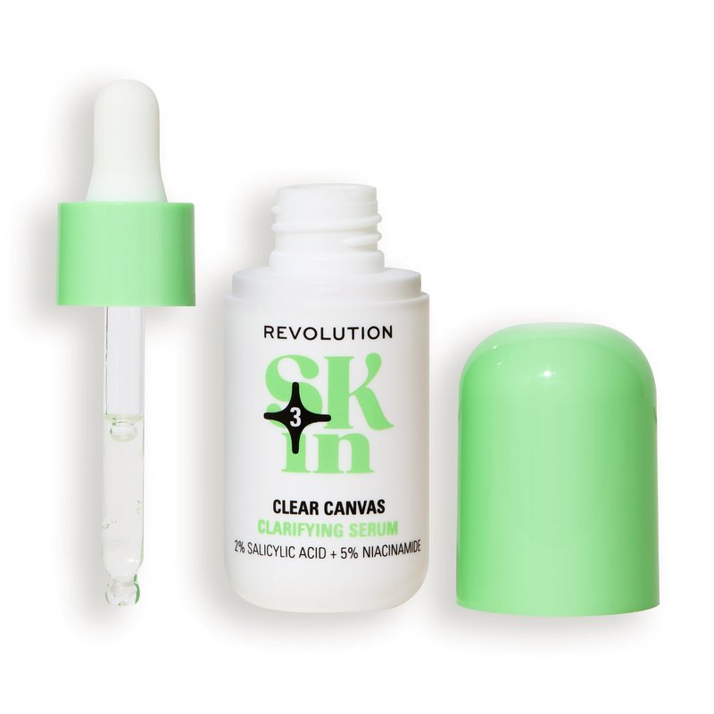Revolution Skin, Clear Canvas 5% Niacinamide & 2% Salicylic Acid Clarifying Face Serum, Helps Even Skin Tone, Vegan & Cruelty-Free, 1.01 fl oz