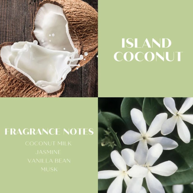 Coconut Body Mist Spray - Tropical Island Scent | Refreshing Daily Fragrance, 8 fl oz, Paraben-Free, Sulfate-Free