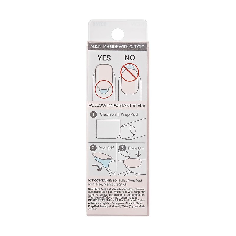 Kiss Impress No Glue Mani Press-On Nails - Point Pink Short Squoval | 30 Nails, Prep Pad & More