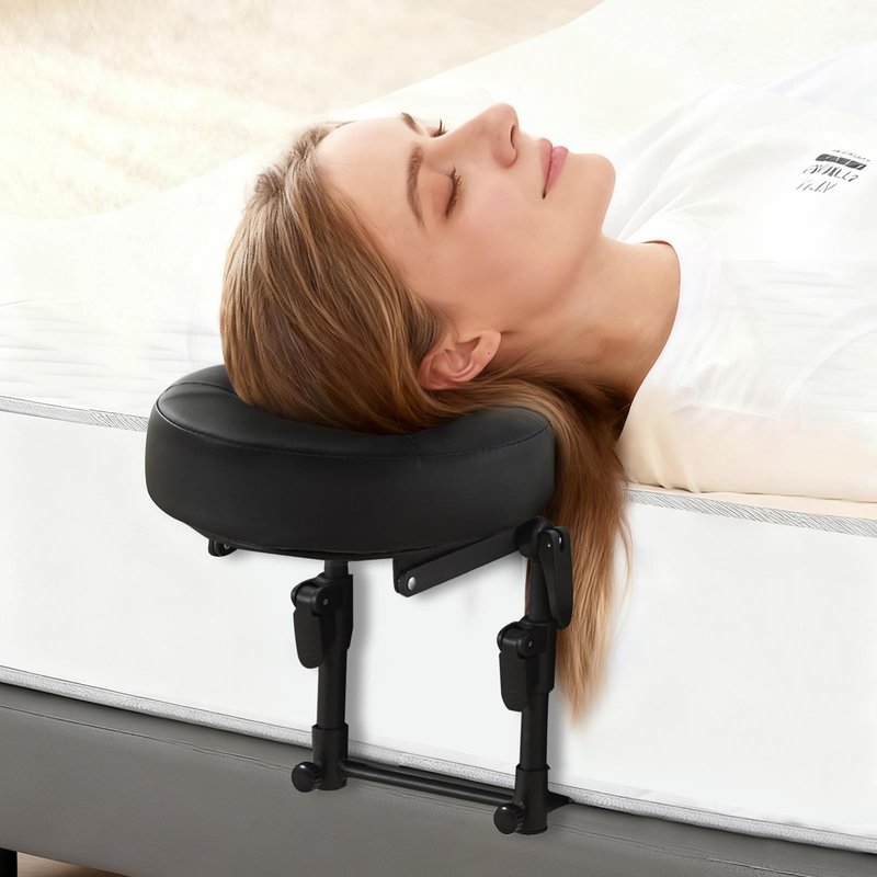 KONOVOLY Massage Headrest for Bed, Massage Home Mattress Top Massage Bed Head Extension Kit, Adjustable Headrest Face Cushion Massage Table at Home, Face Down Pillow After Eye Surgery (Black)